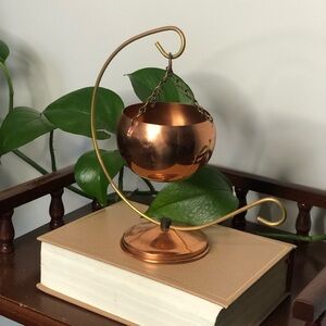 Whimsical Copper and Gold Hanging Pot